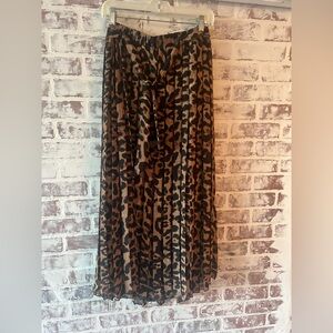 Joie new without tags Leopard Print Pleated Maxi Skirt size L
